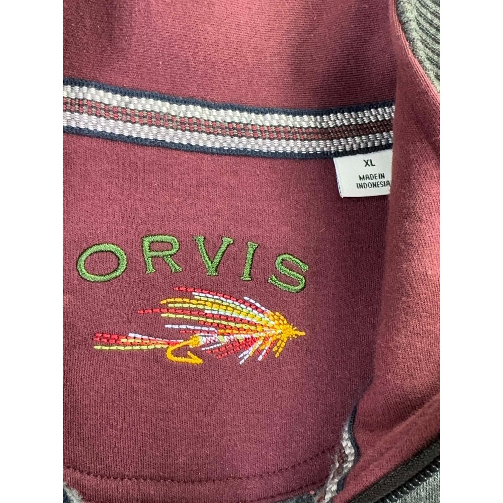 Orvis Sweater 1/4 Zip Pullover Mens XL Gray Long Sleeve Fleece Outdoor‎ Hike - Picture 3 of 7